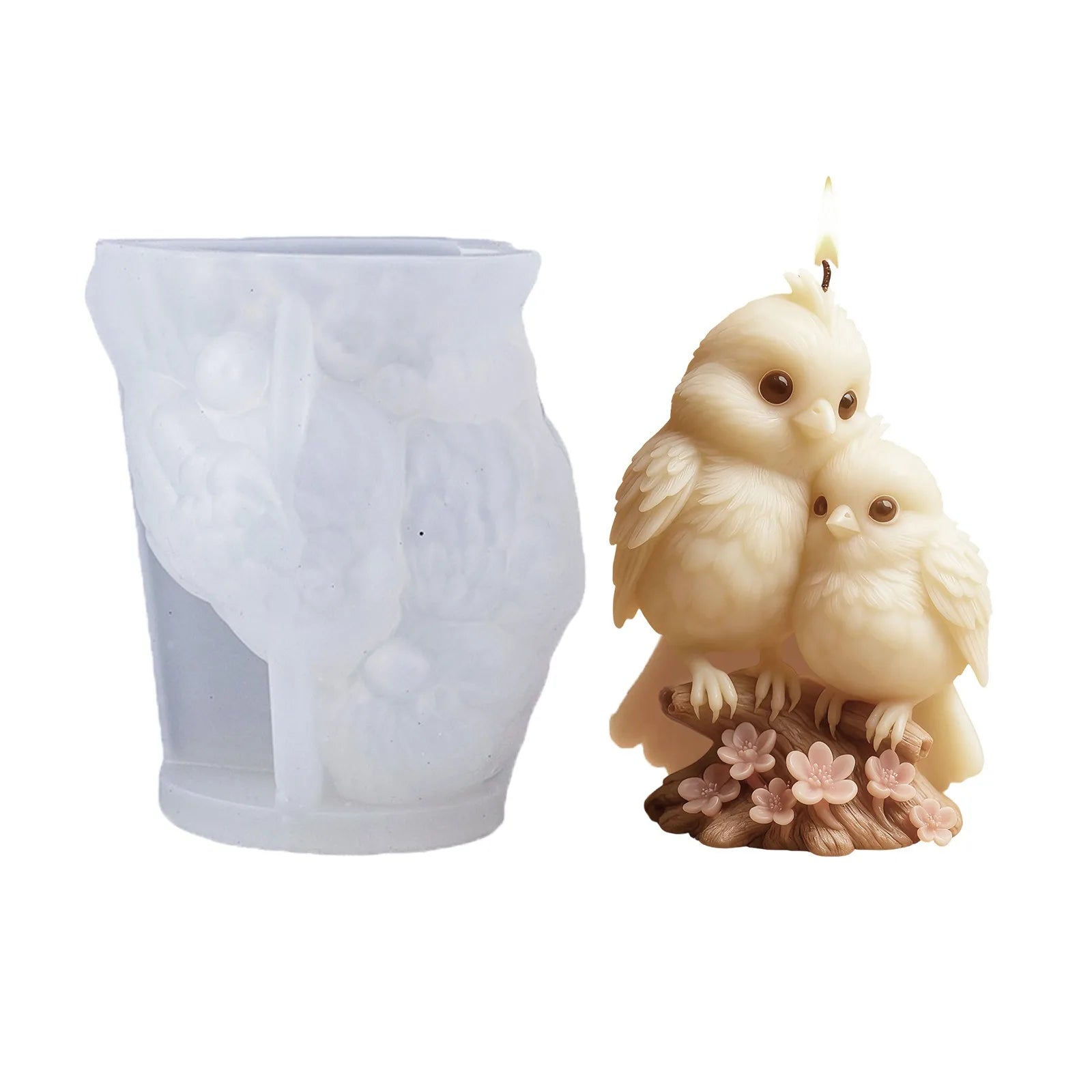 3D Bird Couple Silicone Candle Mold - DIY Aromatherapy Candle, Resin & Soap Craft, Romantic Wedding & Home Decor Oasis Select