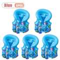 1-5PCS Thickened Kids Life Jacket Inflatable Swim Vest Toddler Floatie PVC Swimming Buoyancy Aid for Pool Beach Oasis Select Blue-5PCS XL