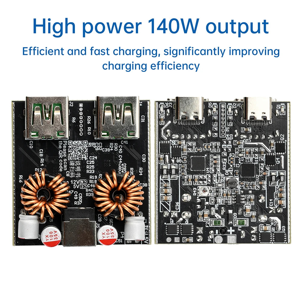 DC 6-30V Fast Charging Module PD140W Full Protocol DIY Motherboard Single-Channel Dual-Channel Desktop Charger Module Oasis Select