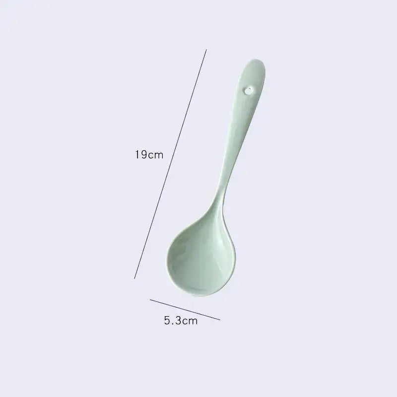 Japanese Ceramic Spoon Restaurant Household Soup Eating Spoon Kitchen Spoon Restaurant Spoon Kitchen Tablewear Oasis Select Light Green