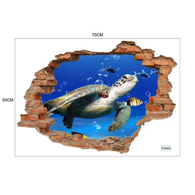 3D wall stickers simulation broken wall through wall false Windows living room children's room bedroom background space stickers Oasis Select 067 50cm x 70cm