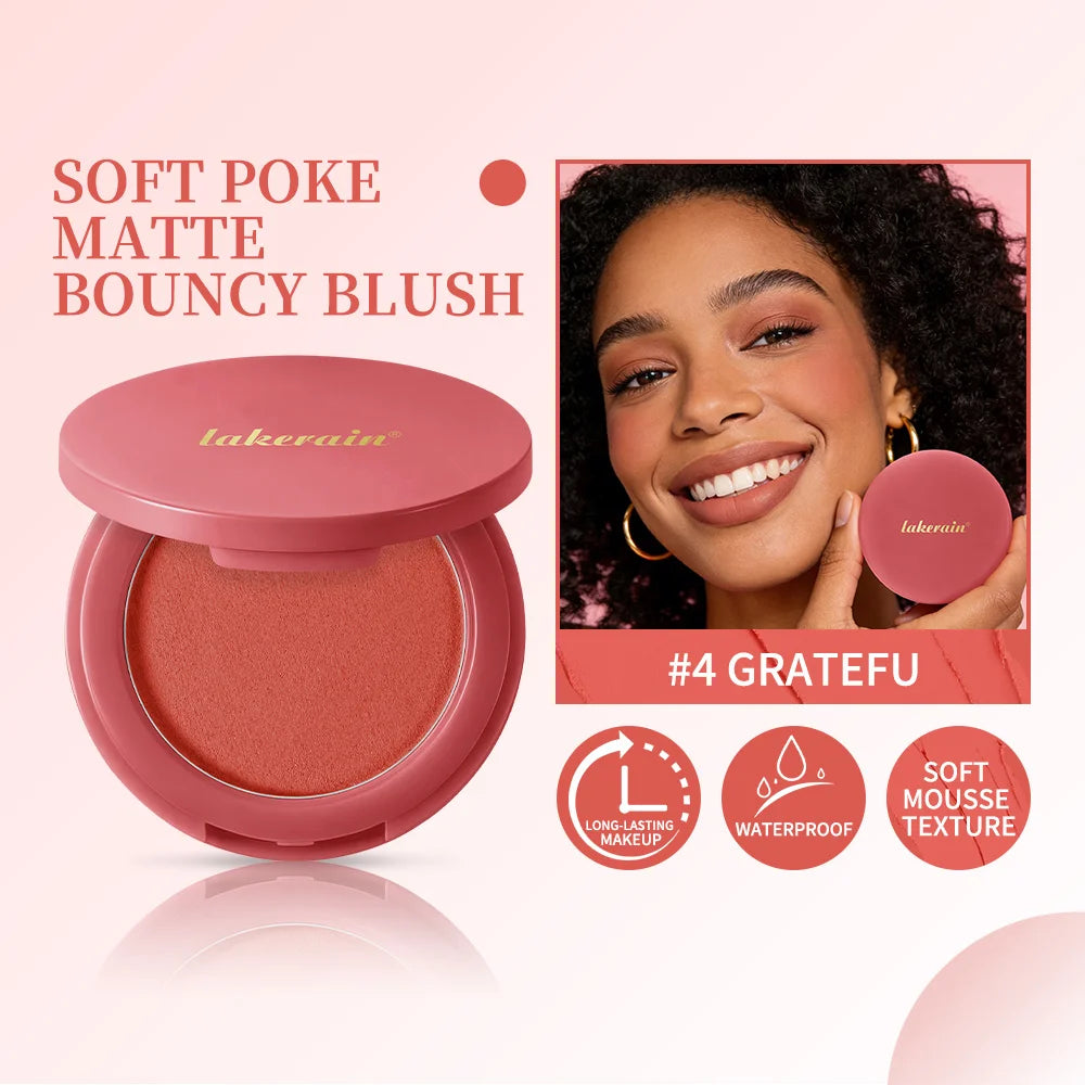 Soft Poke Matte Blush & Brush Long-wear Seamless Skin Fusion Dewy Glow Matte Bouncy Blusher Moisturizer Lightweight Woman Makeup Oasis Select