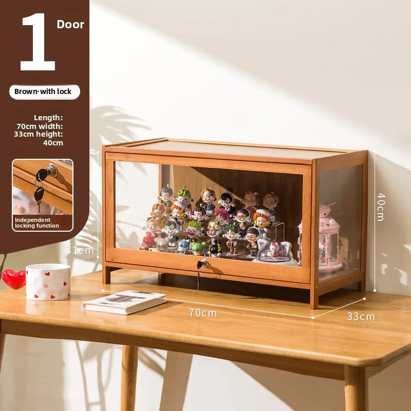 Figure display cabinet with lock acrylic display stand transparent dustproof model building block ornament shelf display box Oasis Select One floor is 70 long