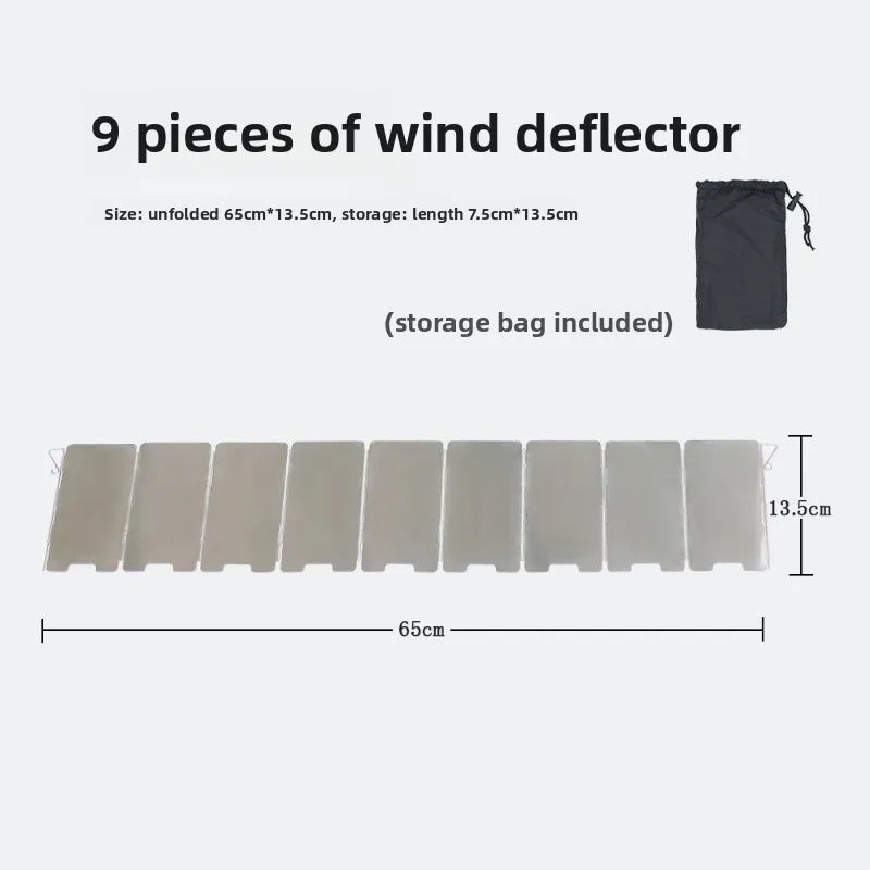 1pcs Outdoor Stove Wind Shield 9 Plates Foldable Camping Windscreen Gas Cooker Wind Deflector, Camping Stove Accessory Oasis Select 9 piece pack