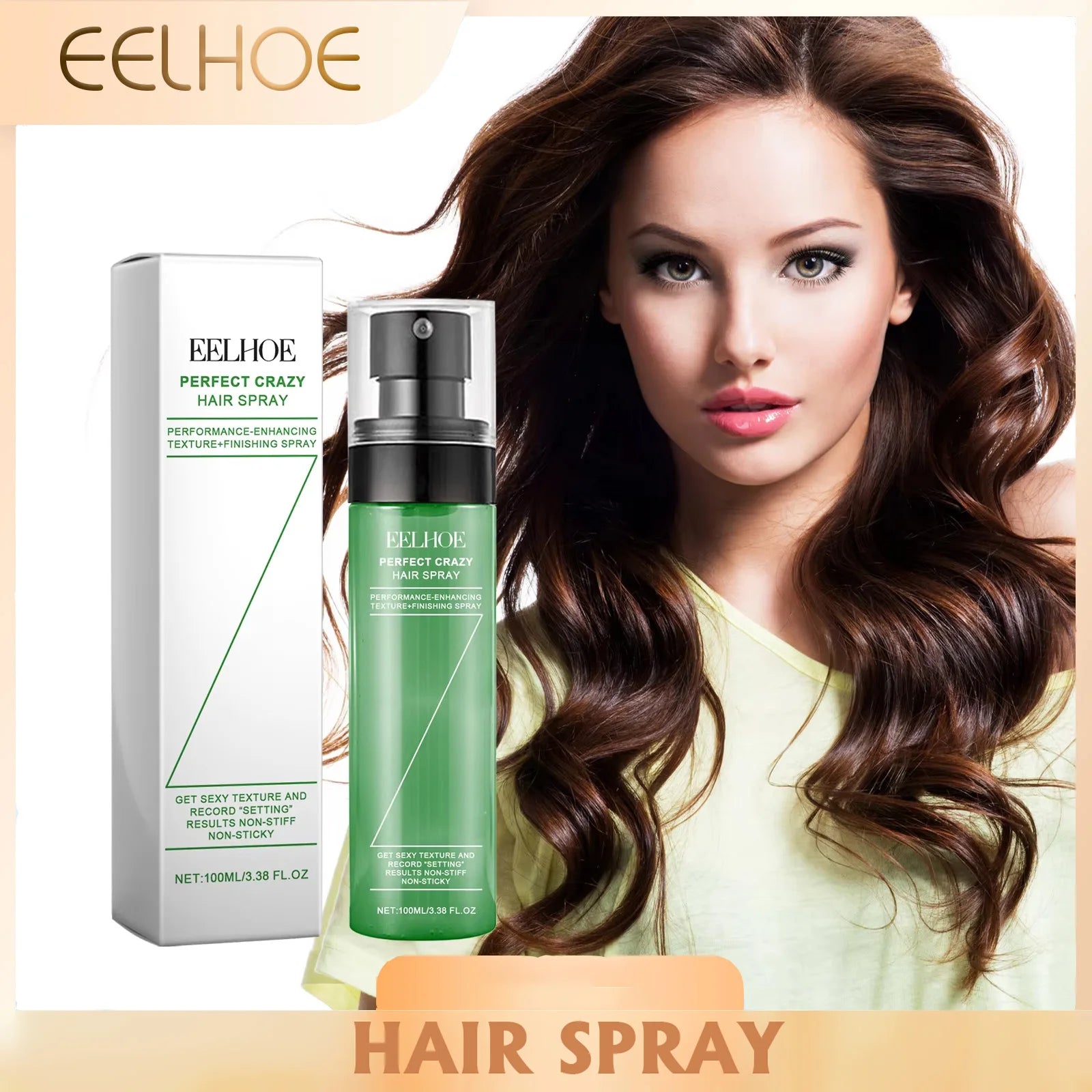 Eelhoe Hair Fluffy Styling Spray Hair Fluffy Lazy Degreasing Refreshing Durable Styling Deeply Nourish Hair Wash Free Spray Oasis Select 100ml Boxed