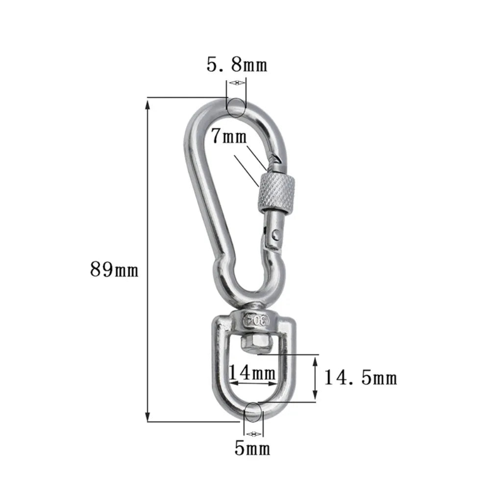 New Stainless Steel Snap Hooks Locking Quick Release Dog Leading Carabiner Clip Carabiner Clips For Dog Walking Camping Oasis Select 6mm