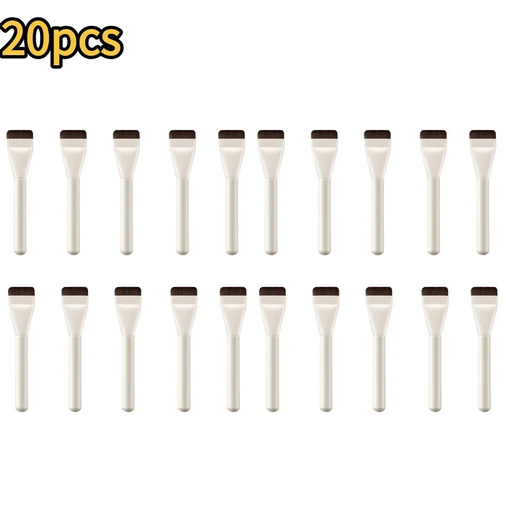 Flat-head Foundation Brush Professional Ultra-thin Brush Head Traceless Makeup Brush Brush Cosmetic Tools Oasis Select white-20pcs