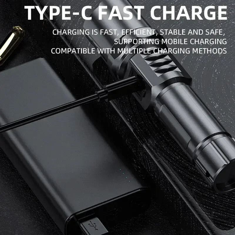 KDULIT High Power XHP100 Led Flashlight Built-in Battery Rechargeable Digital Display Zoom Torch for Outdoor Camping Emergency Oasis Select