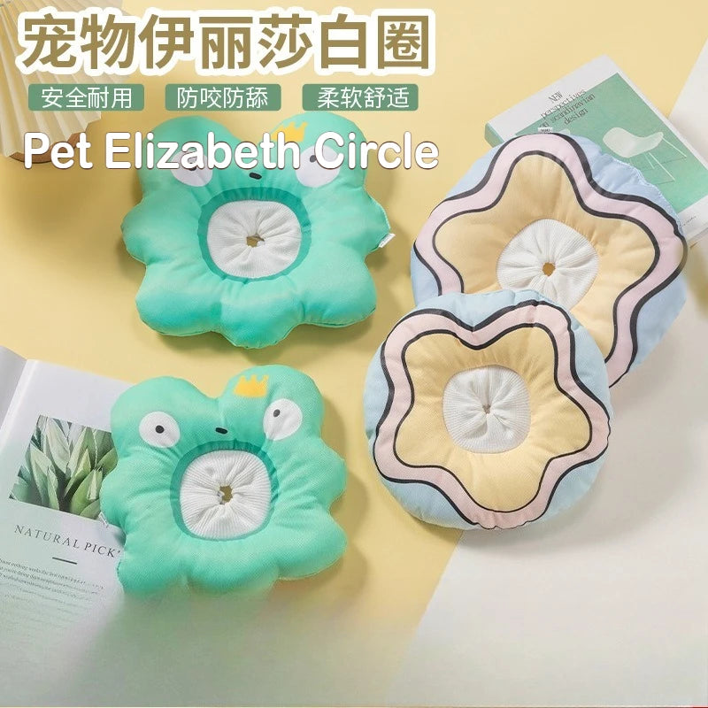 Cartoon Elizabeth Ring Cat Anti-licking Pet Cotton Neck Ring Cat Scarf Waterproof Sterilization Collar Dog Head Cover Oasis Select