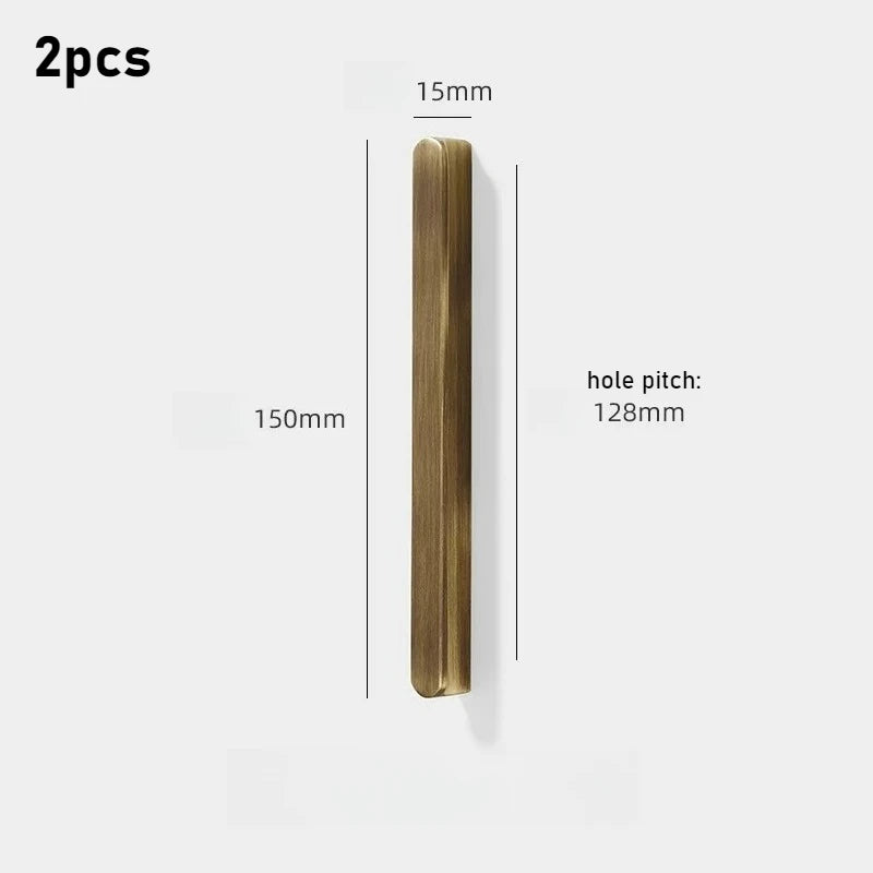 Pure Brass Furniture Vintage Antique Bronze Drawer Cabinet Antique Bronze Solid Wardrobe Minimalist Door and Handle Oasis Select 2PCS Bronze 128mm