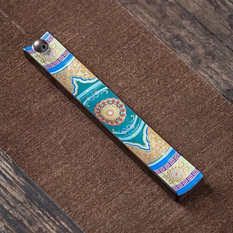 Ceramic Enamel Line Incense Burner Incense Insert Creative Tea Ceremony for Antique Lying Incense Burner Holder Oasis Select B