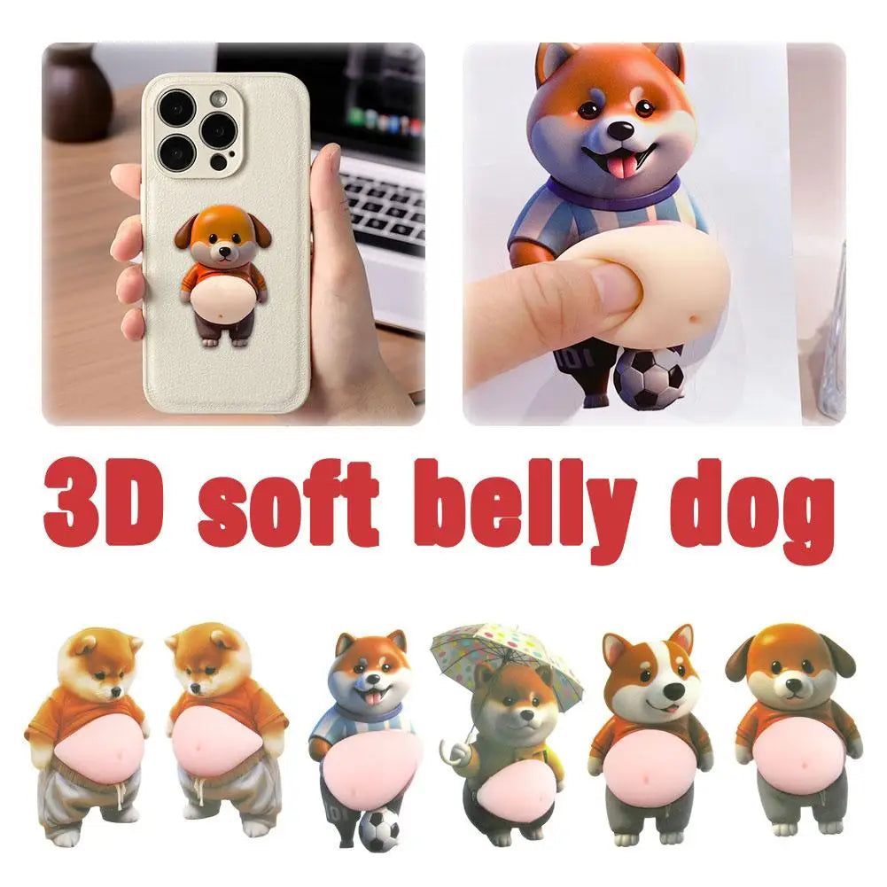 3D Cute Puppy Sticker Squeezeable Shiba Inu Phone Case Decoration Children's Birthday Party Favor Festival Supplies Oasis Select