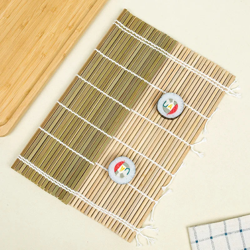 Natural Bamboo Sushi Maker Roller Mat DIY Japanese Sushi Making Kit With Rice Paddles Sushi Mold Onigiri Tool Set Sushi Accessor Oasis Select