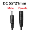 5m 3m DC 12V Extension Power Cable DC 2.1mm*5.5mm Male To Female Jack Connector Power Plug Cable Wire For LED Light CCTV Camera Oasis Select black 2m