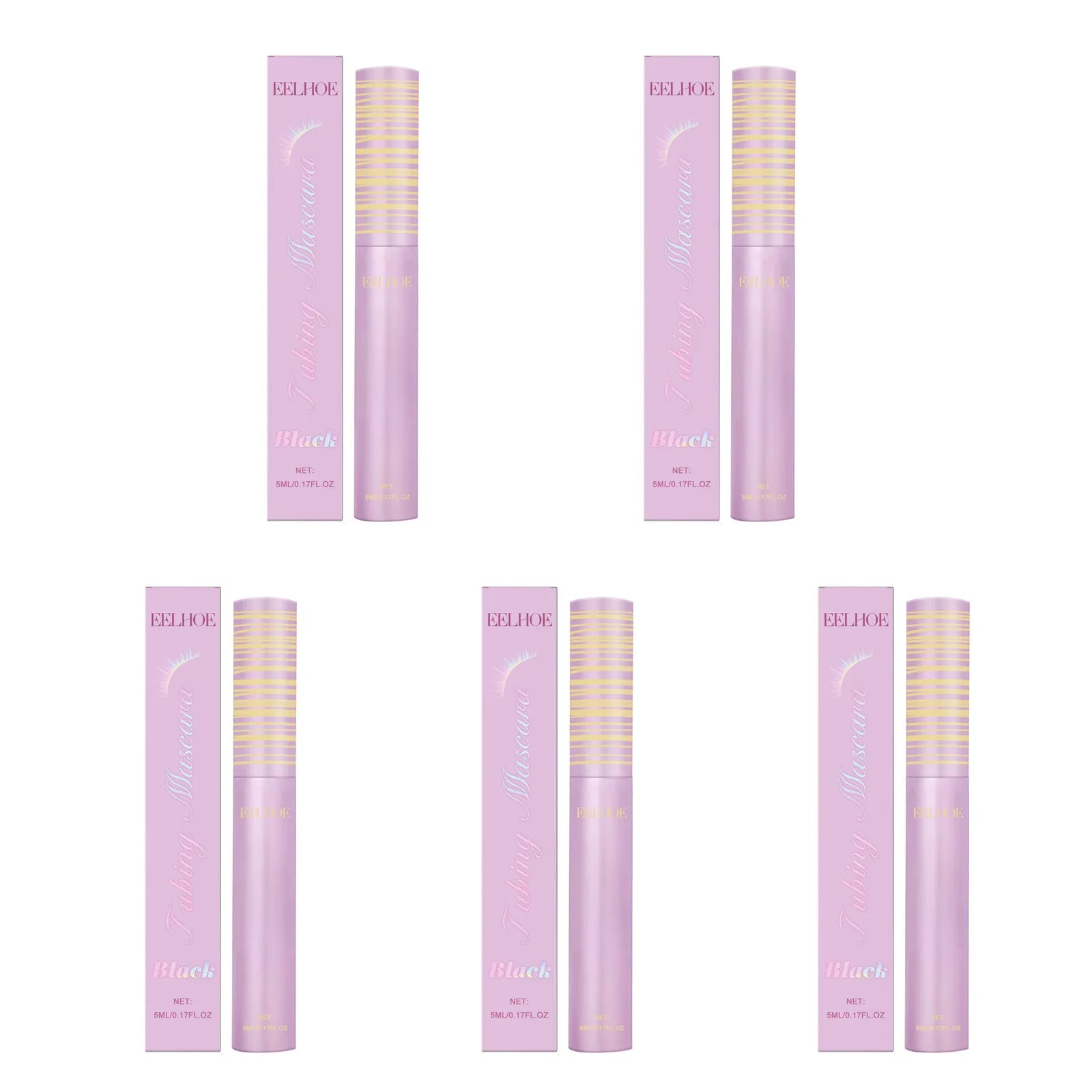 EELHOE Black Volumizing Waterproof Lengthening Mascara 5ml Lengthening Mascara Oasis Select 5 x 5ml Boxed