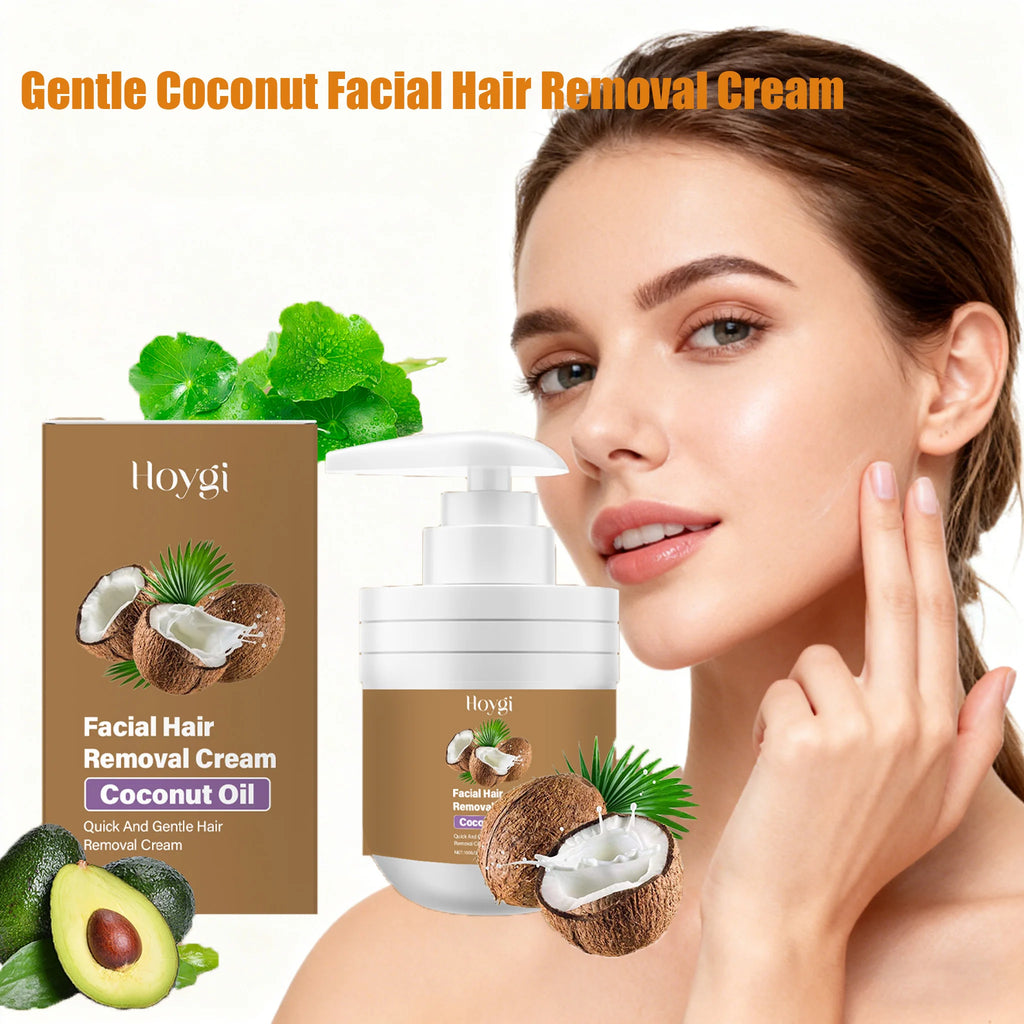 Coconut Facial Hair Removal Cream Painless No Irritation Reduce Redness Soothing Growth Inhibitor Smoothing Body Depilatory Crea Oasis Select