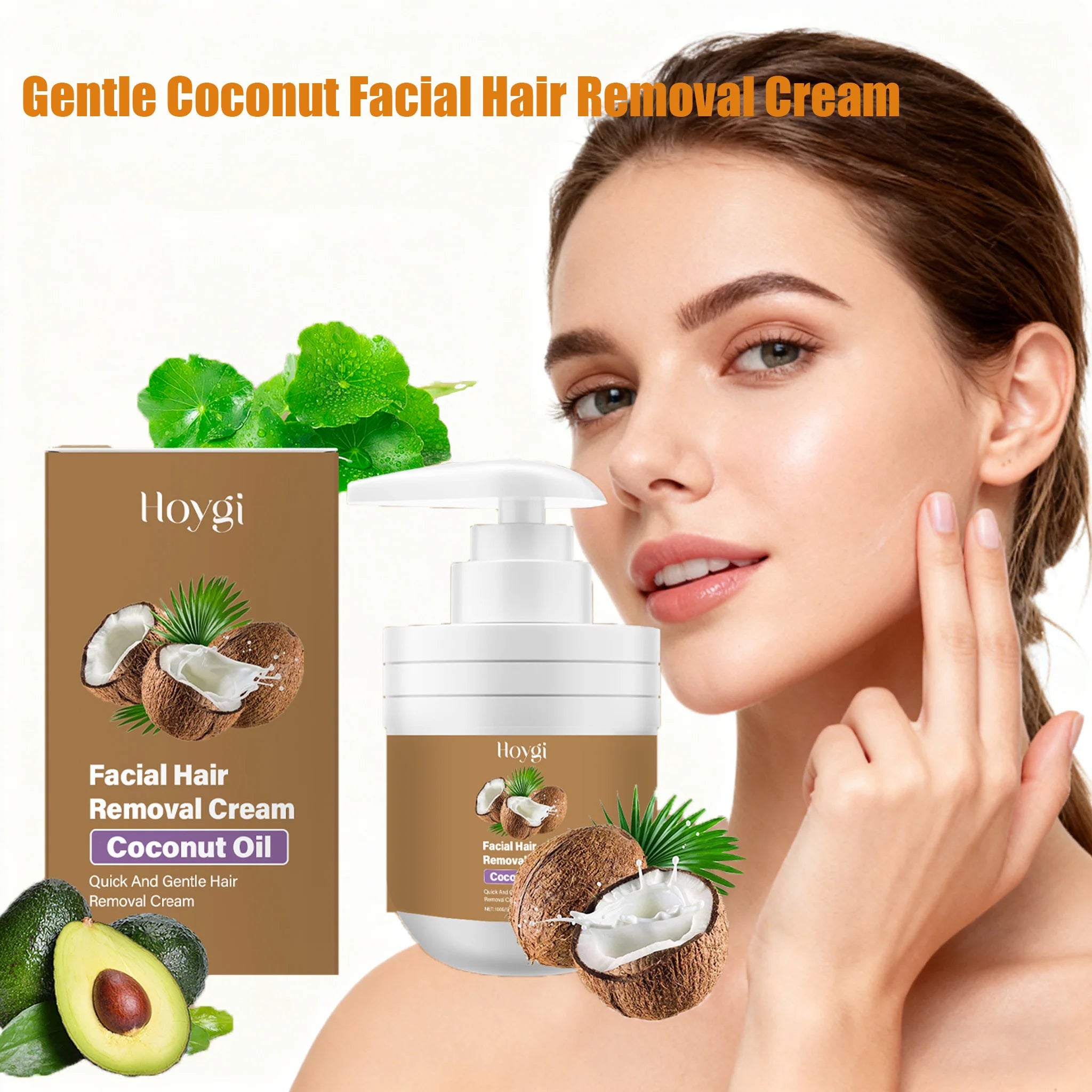 Coconut Facial Hair Removal Cream Painless No Irritation Reduce Redness Soothing Growth Inhibitor Smoothing Body Depilatory Crea Oasis Select