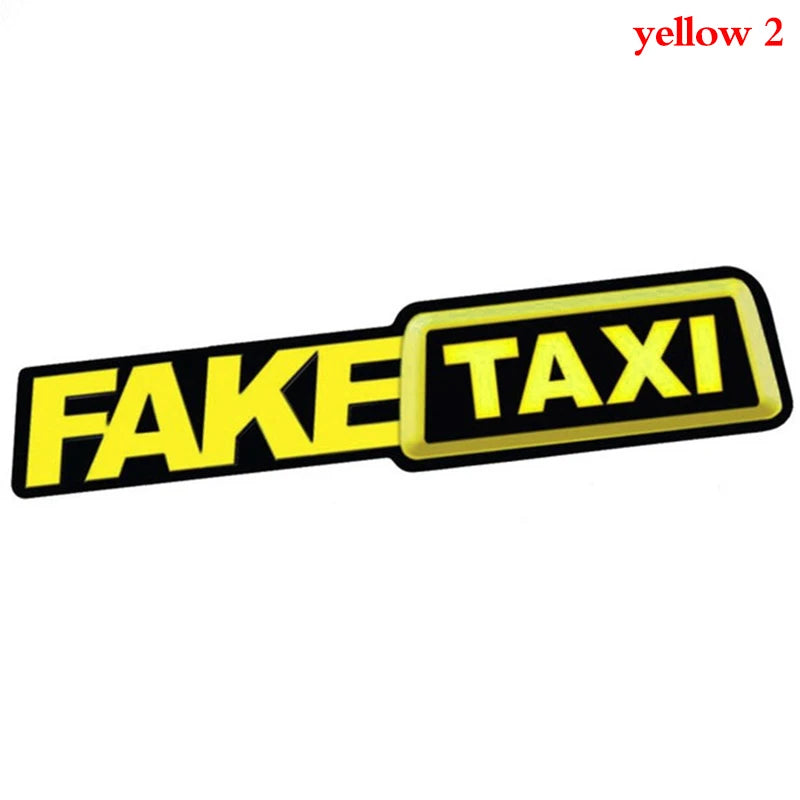 Universal FAKE TAXI Car Auto Sticker Decal Emblem Self Adhesive Vinyl For Car Funny Car Sticker Oasis Select yellow2