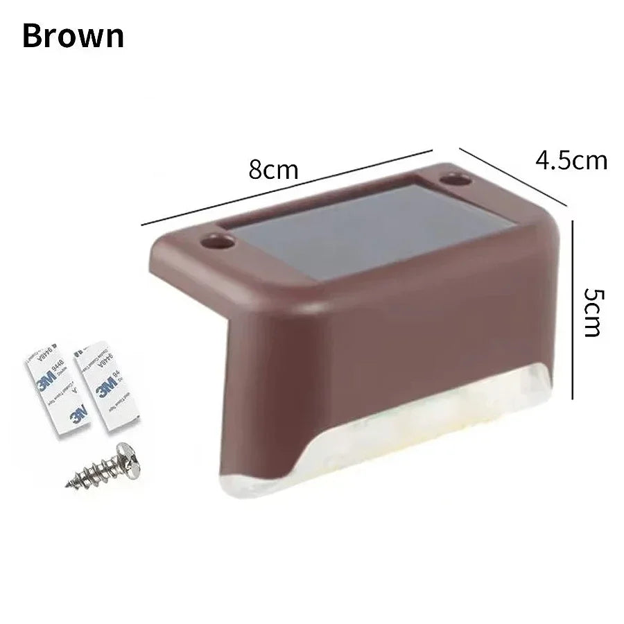 4-Pack Solar Fence Lights – Waterproof LED Deck & Stair Lamps Solar Outdoor Lights Oasis Select 4PCS Brown Warm Light