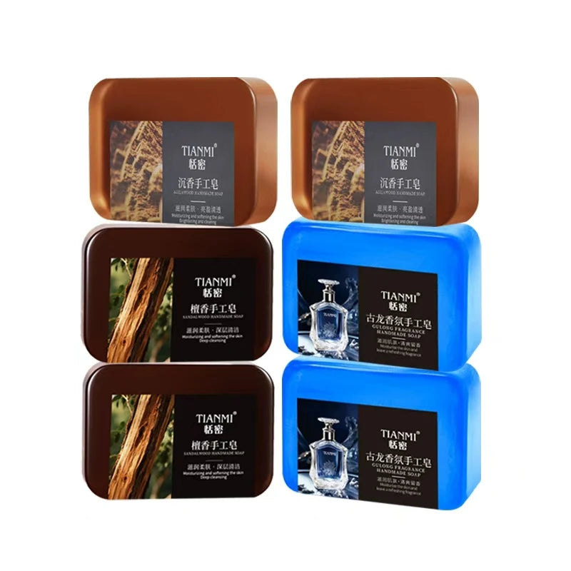 Men's handmade soap, cologne soap, agarwood soap, last soap, three in one, cleanses the face, hair, bathes the whole body, Oasis Select