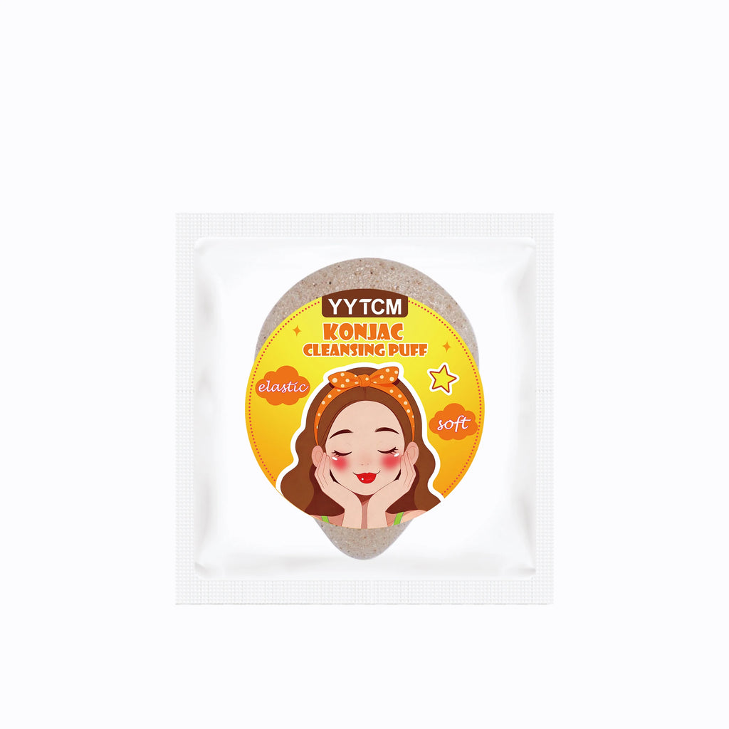 Walnut Seed Konjac Face Sponge, Natural Cleansing Puff for Face, Makeup Removal, and Soft Facial Cleansing Tool Oasis Select 1 pc 1