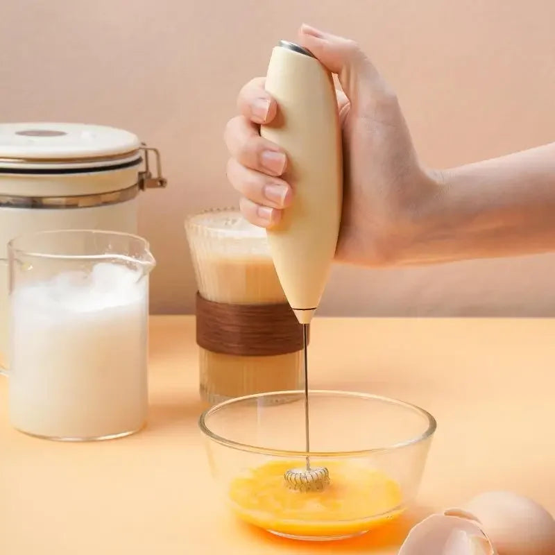 Wireless Electric Handheld Egg Beater And Milk Frother Mini Whisk Mixer for Coffee And Cappuccino Household Use - 1Pcs Oasis Select