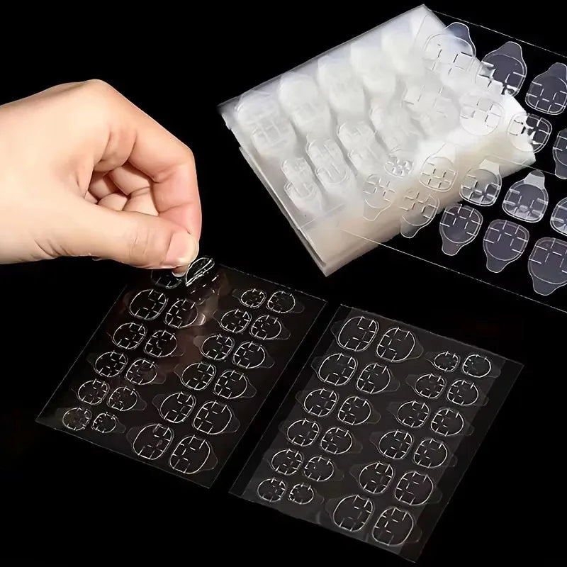 10/20/40/60sheet Double Side Nail Glue Sticker Adhesive Tabs For Fake Nails Supre Sticky Waterproof Breathable Nail Jelly Glue Oasis Select