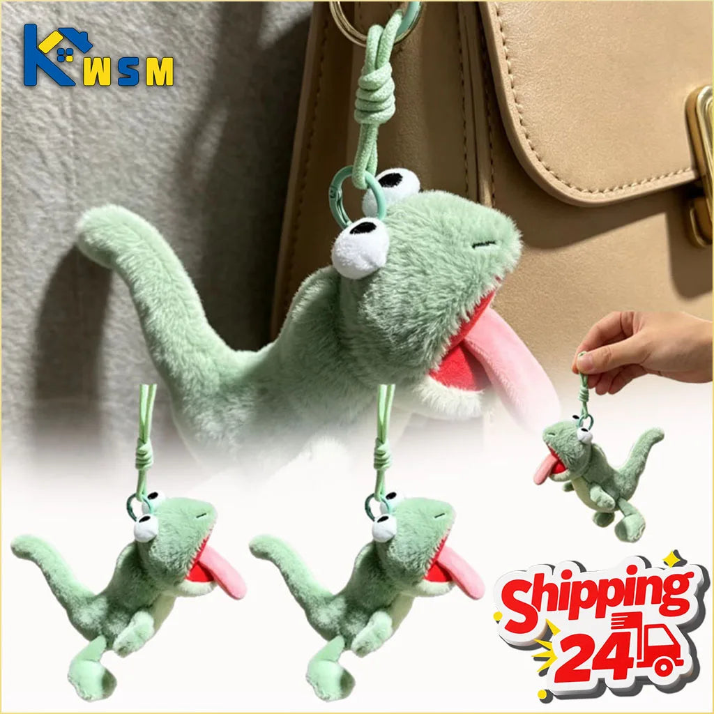 1-20PCS Funny Tongue Out Lizard Plush Keychain Ugly Cute Squeeze Stress Relief Toy for Purse Backpack Decoration Gift for Friend Oasis Select