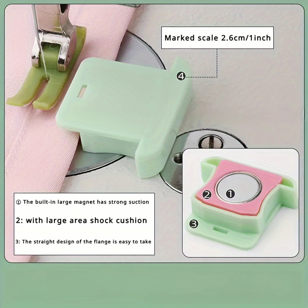 GP30 Magnetic Sewing Guide Ruler | Seam Alignment Tool Sewing Machine Guide Oasis Select