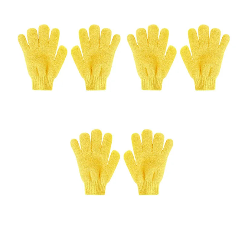 1/2/3pairs Exfoliating Bath Gloves Double Sided Bath Gloves For Beauty Spa Massage Skin Shower Scrubber Bathing Accessories Oasis Select 3pairs yellow