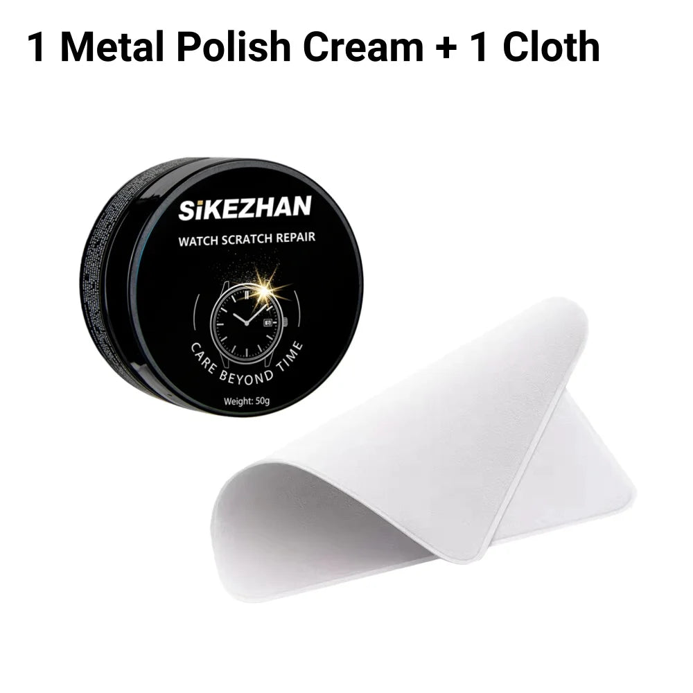 Expert Watch Polish Cream Scratch Remover Kit with Cloth for Stainless Steel Gold Silver Metal Jewelry Mirror Finish Repair Tool Oasis Select A set of products