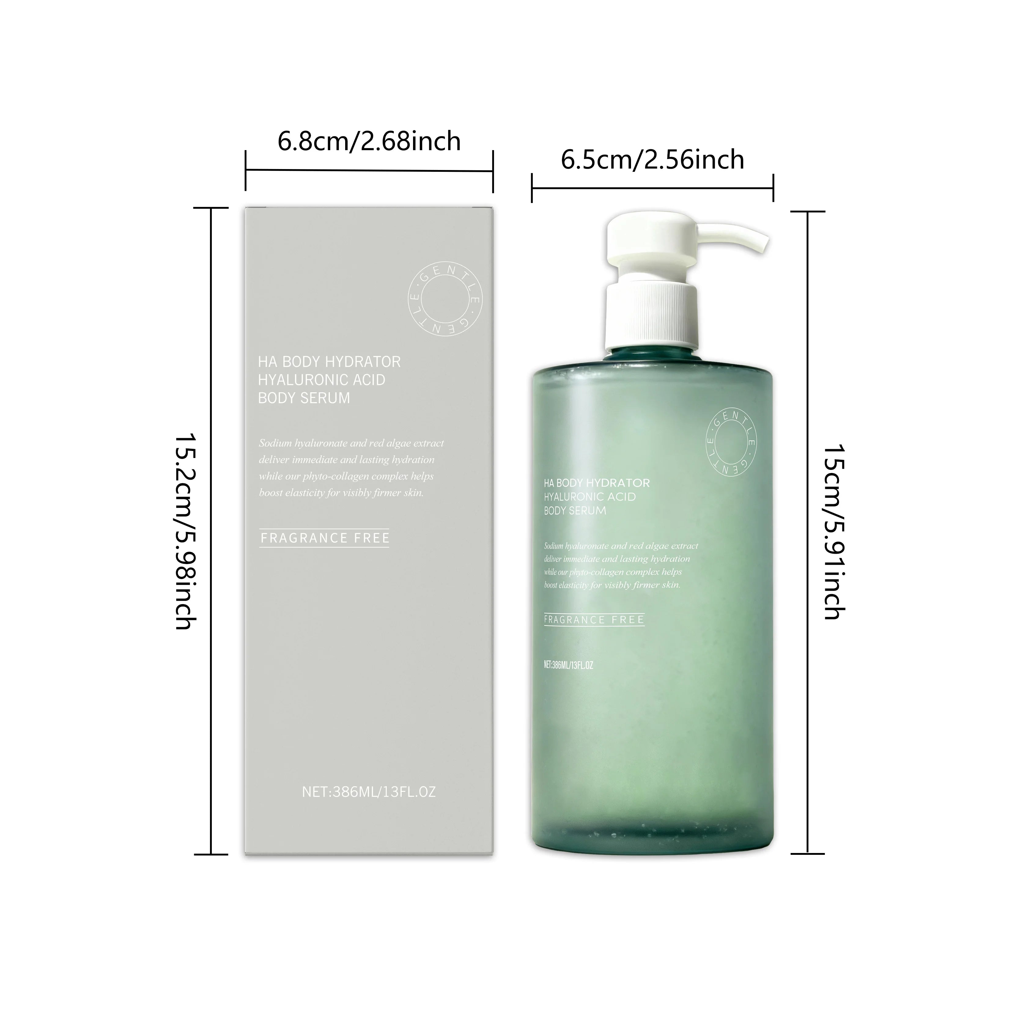 Hyaluronic Acid Body Serum Deep Hydrating Body Lotion for Smoother Plumper Looking Skin Lightweight Fast-Absorbing Body Care Oasis Select 386ml Boxed