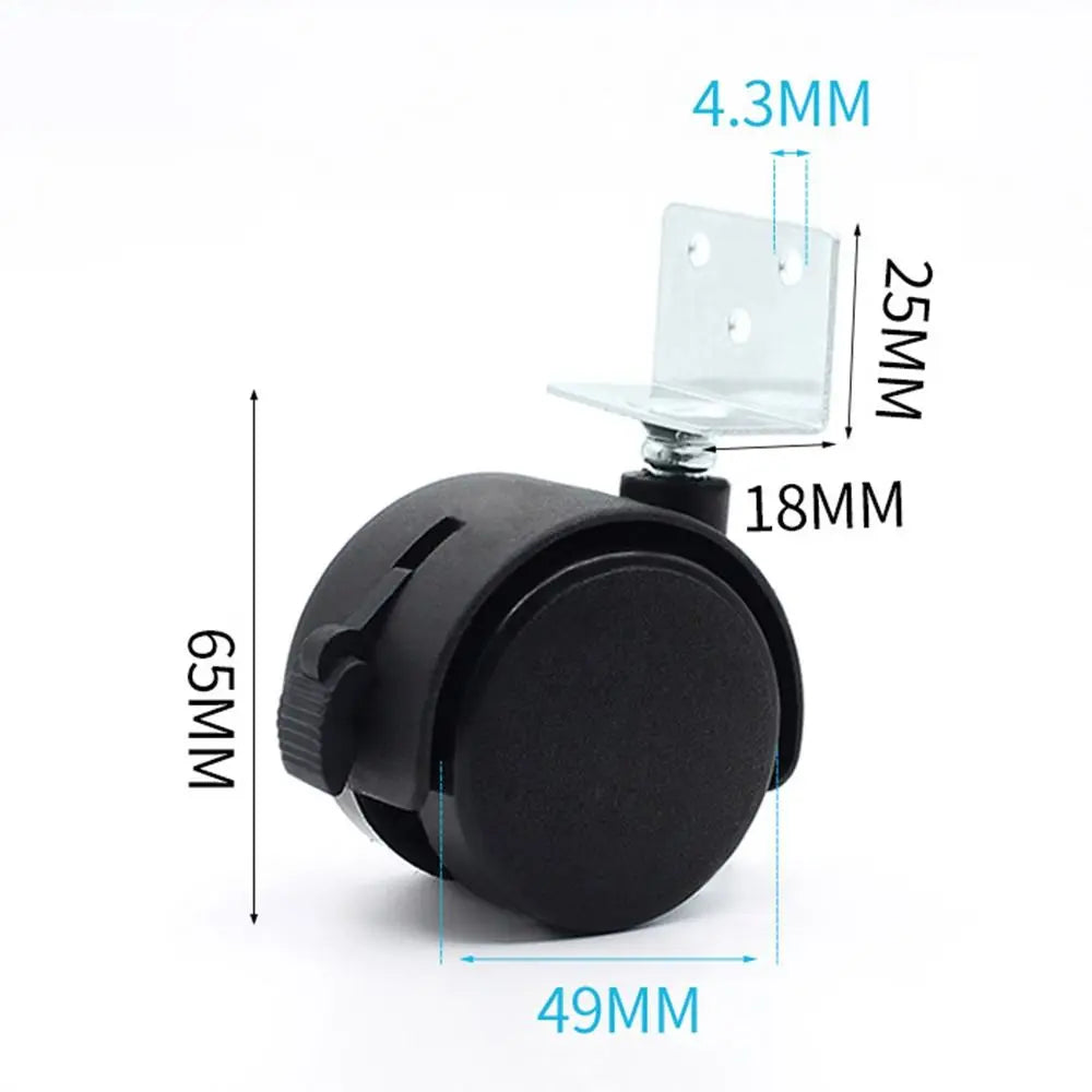 Nylon Cart Casters Plastic Silent Furniture Pulley Black Replacement Accessories Swivel Plate Casters Office Computer Chair Oasis Select 2 Inch Right angled