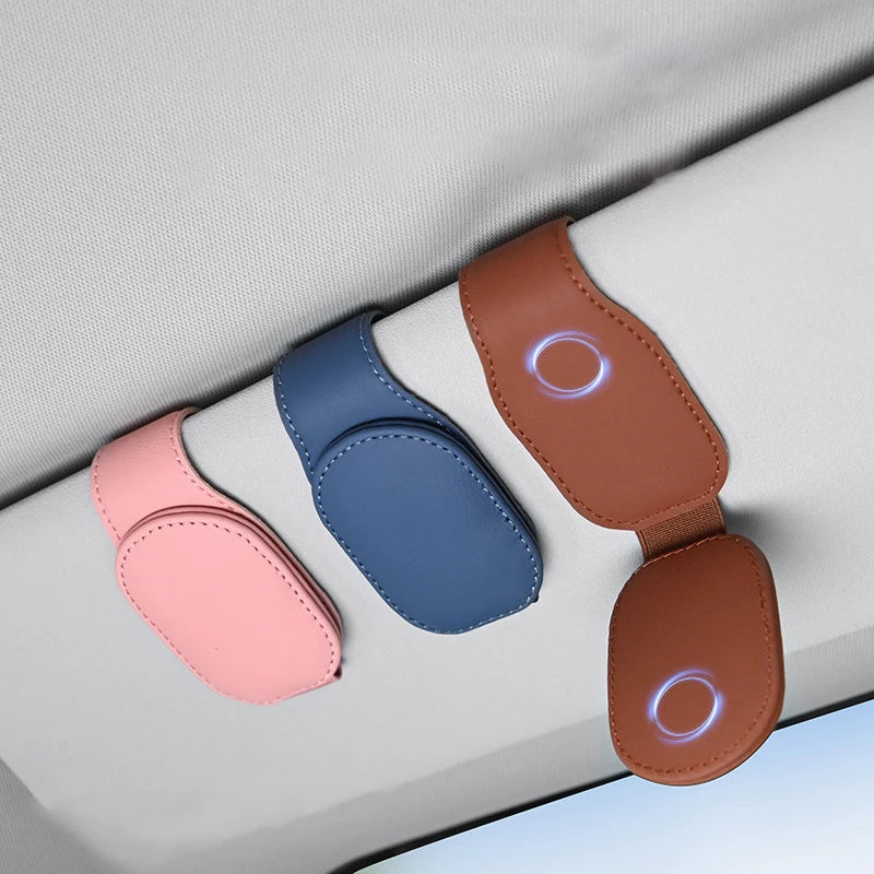 Automotive Car Sun Visor Glasses Case Magnetic Sunglasses Clip Card Ticket Holder Stand Fastener Pen Eyeglasses Accessories Oasis Select
