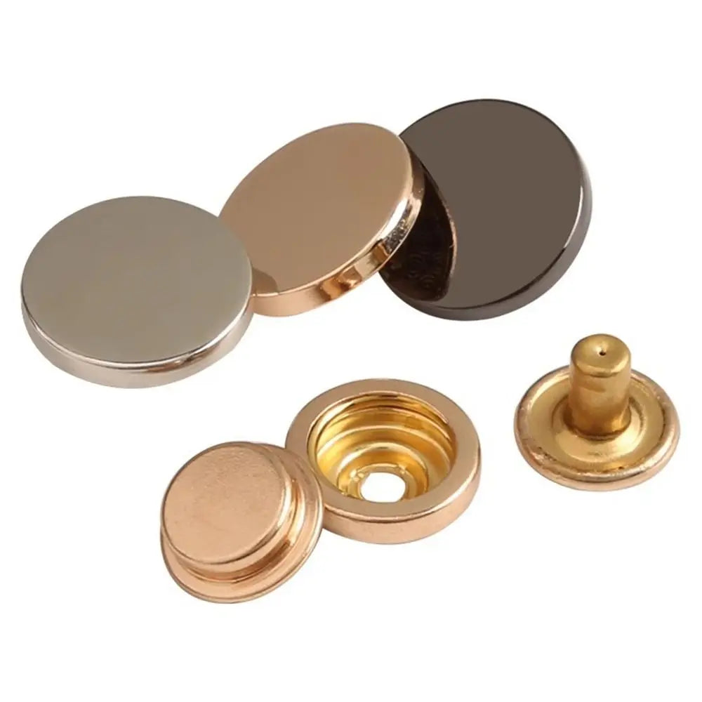 6Pcs/Set New Solid Metal Buttons Fasteners Button Easy To Use Snap Button Round Shape No Sewing Buttons Sewing Accessories Oasis Select