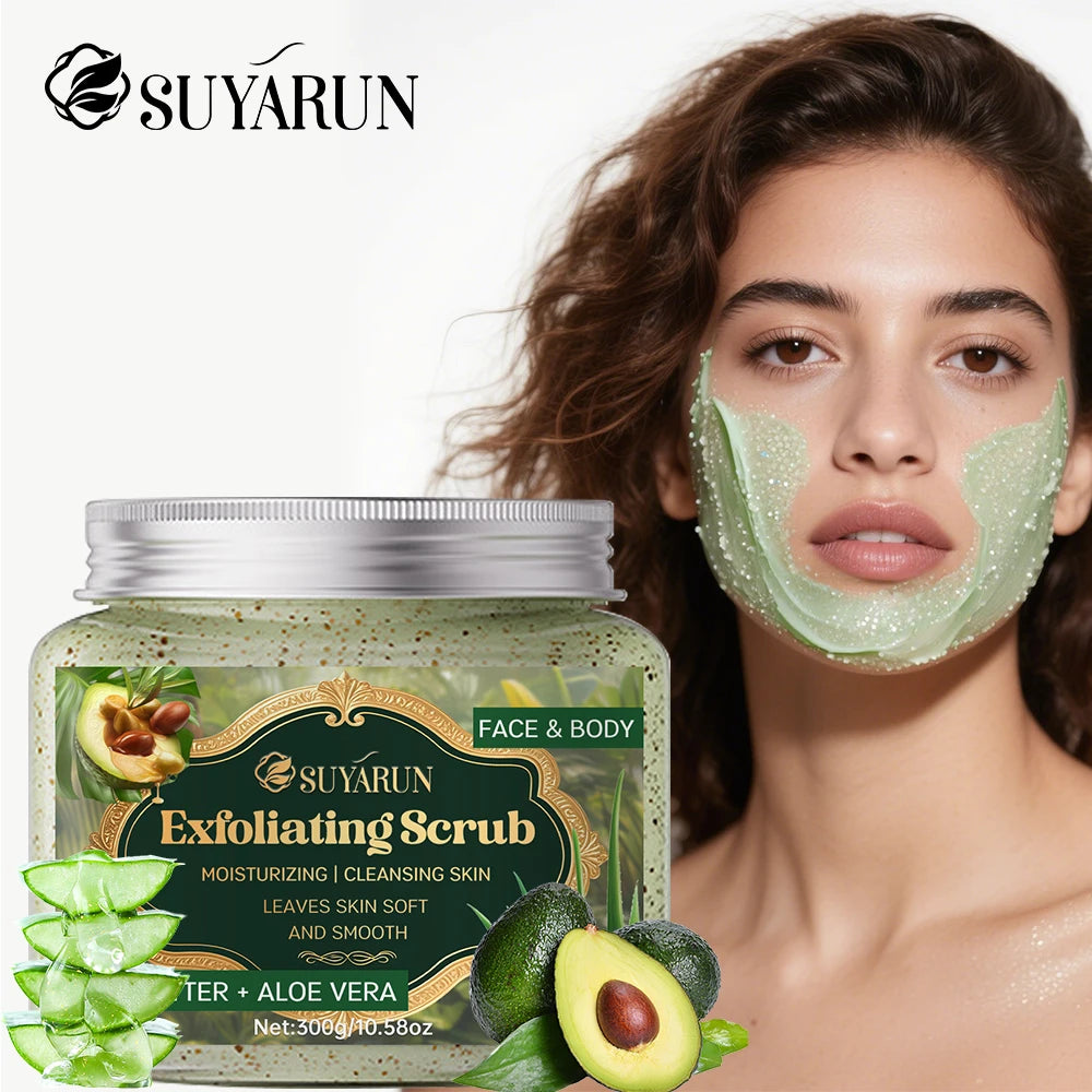 SUYARUN Shea Butter & Aloe Vera Exfoliating Face & Body Scrub Exfoliating Body Scrub Oasis Select