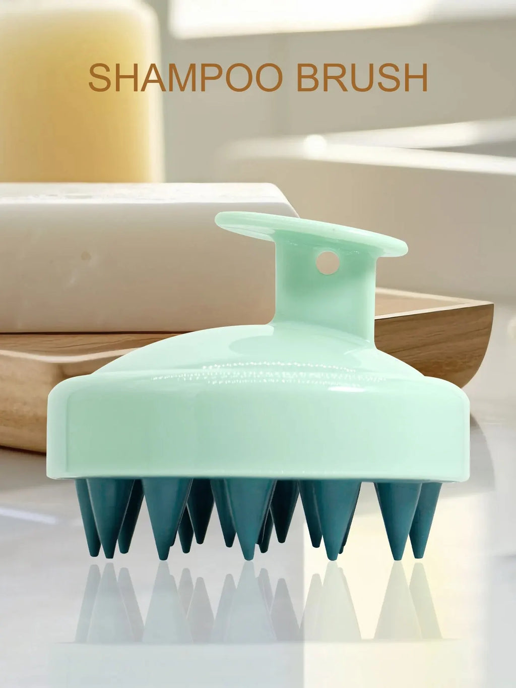 Silicone Shampoo Scalp Hair Massager Head Body Scalp Massage Brush Scalp Massage Brush Comb Magic Handle Brush Spa Massage Brush Oasis Select 266-Green