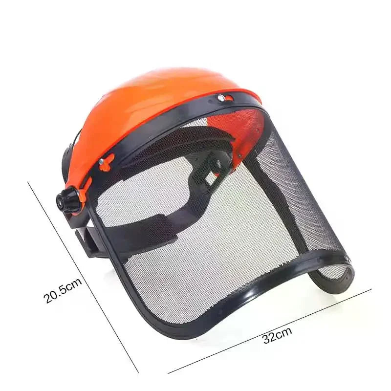 Safety Helmet Hat With Full Face Mesh Protective Mask For Garden Grass Trimmer Logging Brush Cutter Forestry Protection Oasis Select