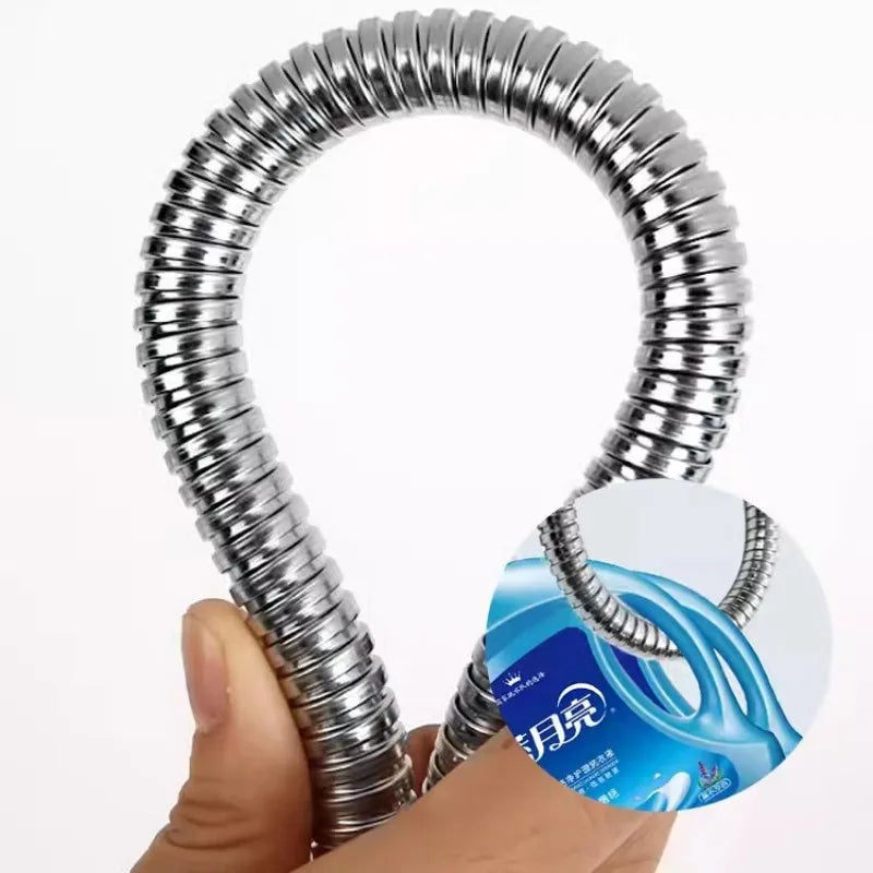 1.5/2M Black SUS 304 Flexible Shower Hose Long Bathroom Shower Water Hose Extension Plumbing Pipe Pulling Tube Bath Accessories Oasis Select