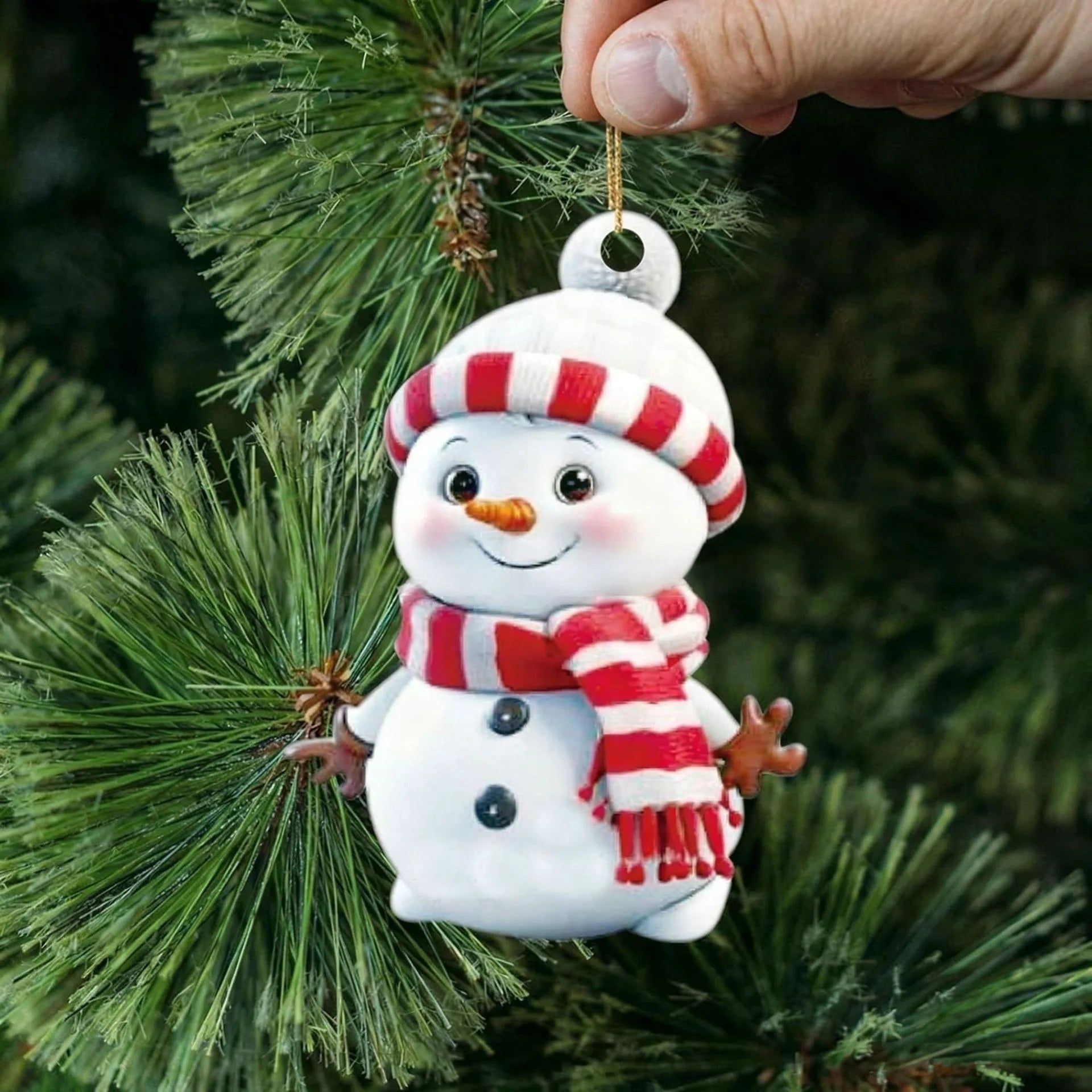 Cross border new product acrylic flat Christmas rainbow snowman set holiday gift home Christmas tree decoration pendant Oasis Select Style3