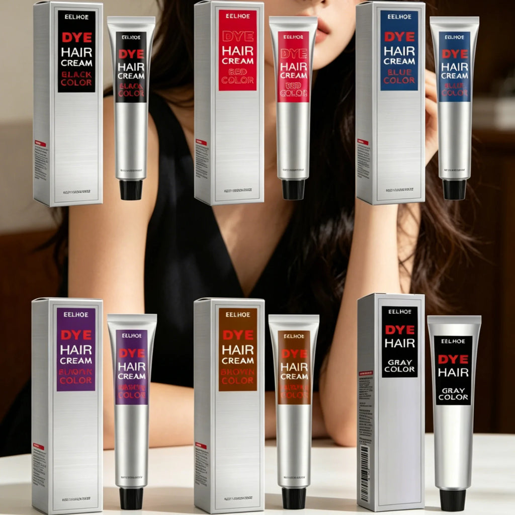EELHOE Hair Dye Cream Smooth Silky Long Lasting Vibrant Color Nourishing Fashion Gentle Formula Protect Hair Coloring Cream 100g Oasis Select