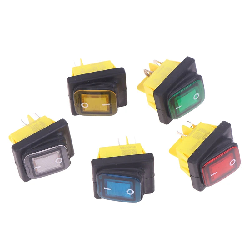 Durable Waterproof DPST Toggle Switch with LED, 4-Pin IP65, 12V/220V 30A for Heavy Duty Auto and Marine Usage. Oasis Select