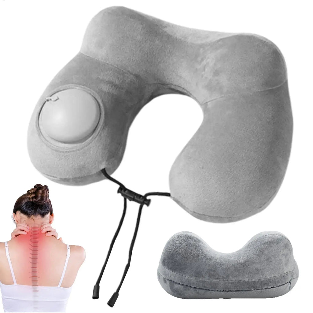 Travel Neck Pillow Inflatable U Shape Neck Support Pillow Plush Sleeper for Travel Sleeping Napping Bedroom Airplane Office Oasis Select