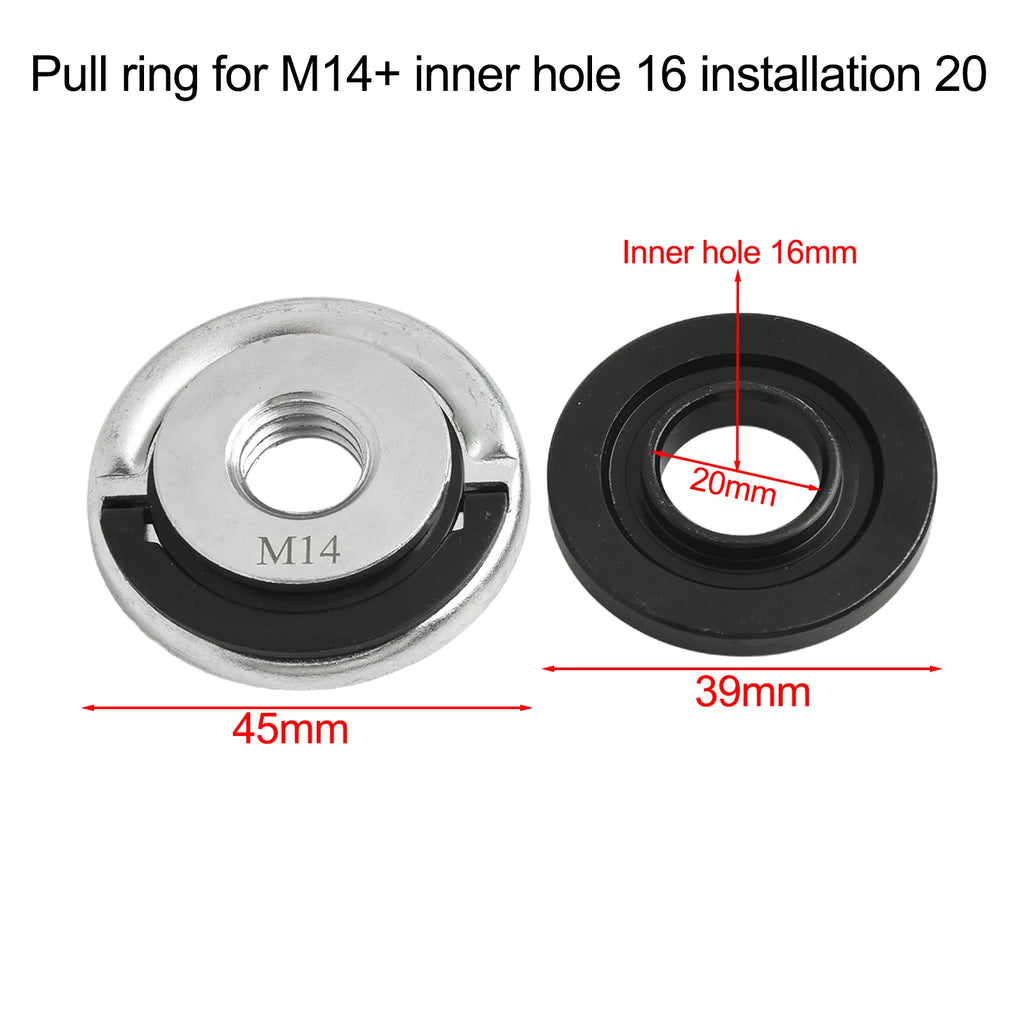 For M14 Quick Release Self-Locking Grinder Pressing Plate Angle Grinder Flange Nut Power Chuck Set Replacement Clamping Tool Oasis Select E