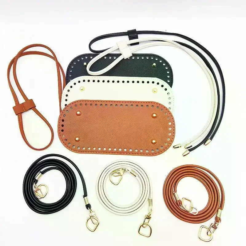 Crochet Handbag DIY Kit – PU Leather Bag Base, Strap & Chain DIY Bag Making Kit Oasis Select