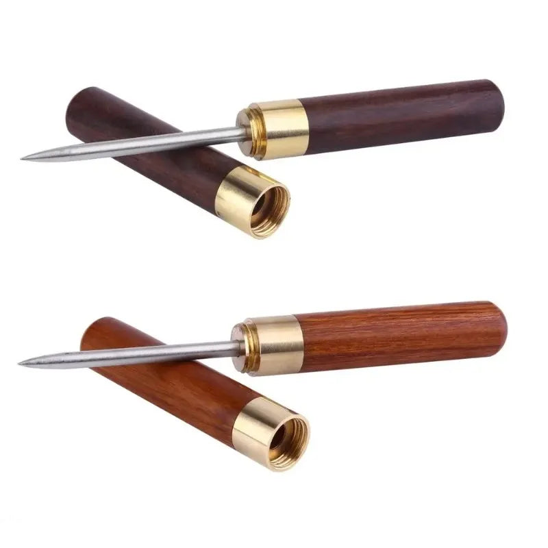 Stainless steel ice pick, kitchen tool with wooden handle and sheath. Oasis Select