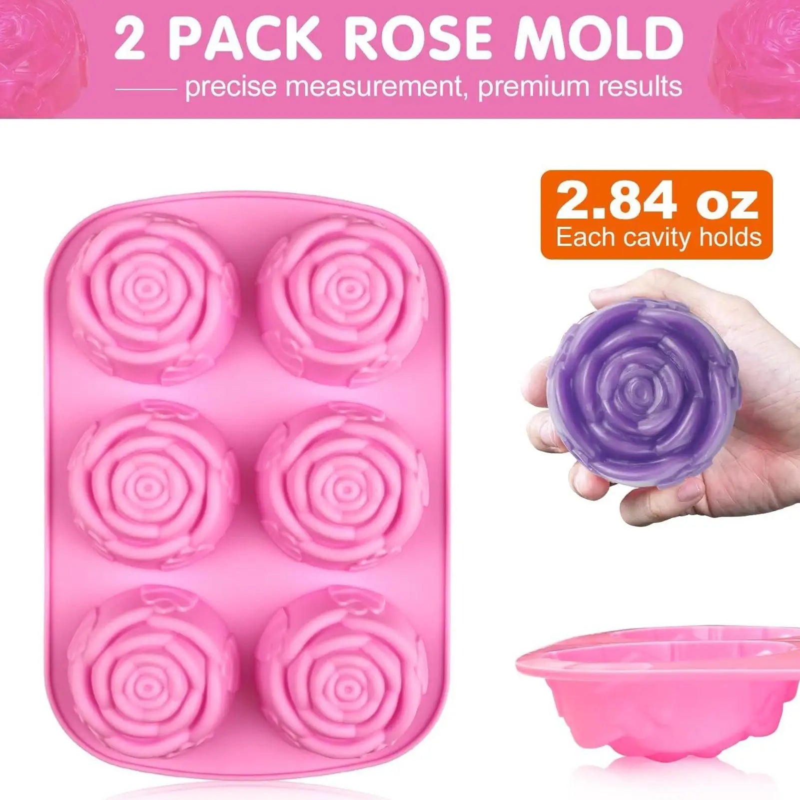 3D Rose Ice Molds Ice Cubes Trays Make 6 Grids DIY Handmade Ice Ball Maker Silicone Cake Mold Bakeware Baking tool Ice Moulds Oasis Select