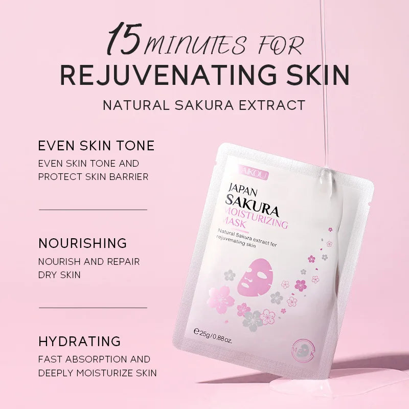 LAIKOU Sakura Sheet Mask 10-Pack – Moisturizing & Anti-Aging Sheet Face Mask Oasis Select