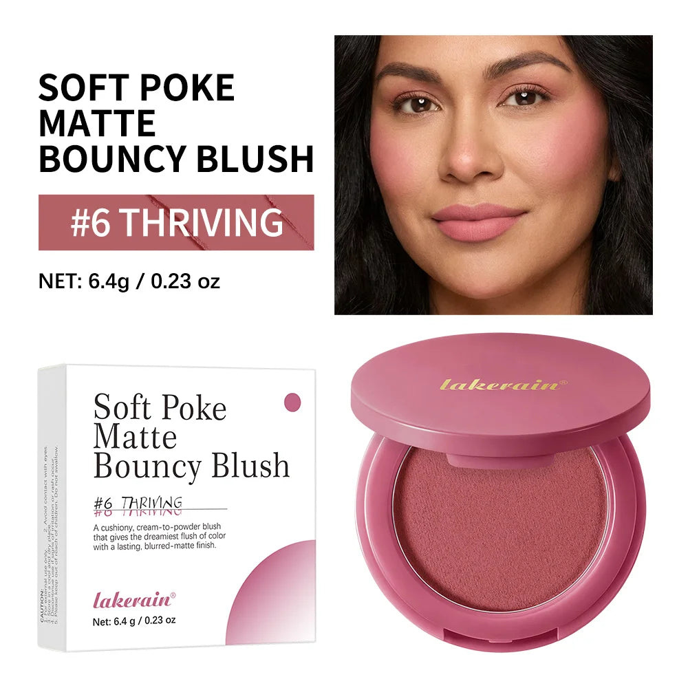 7 Colors Soft Matte Blush Makeup Cushiony Bouncy Texture Long-Lasting Luminosity Airy & Lightweight Liquid Blush Natural Flush Oasis Select 06