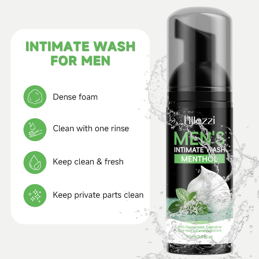 MEN'S INTIMATE WASH MENTHOL，For gentle cleansing, moisturizing, odor control and skin cleansing, and men's intimate area care. Oasis Select